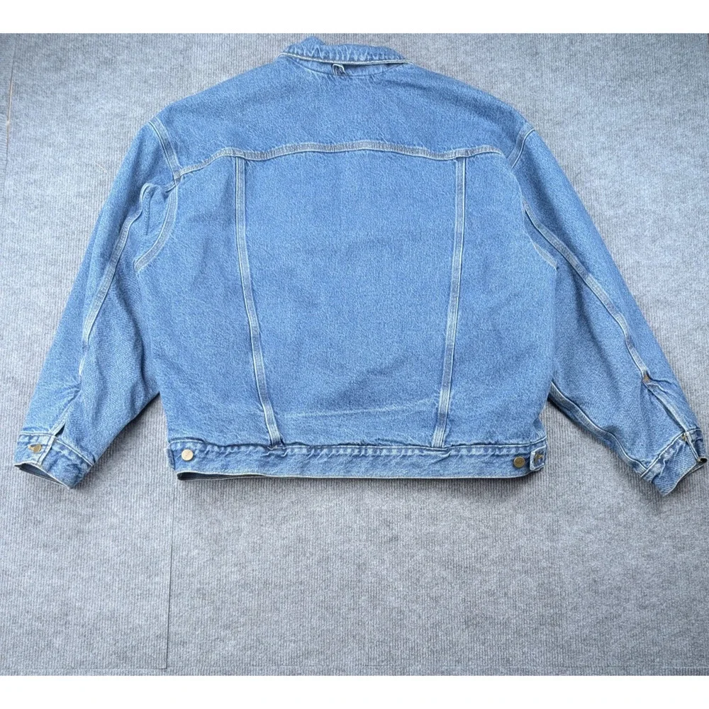 Carhartt Denim Jacket Mens 2XL Blanket Lined USA Made JB0998 Crispy Work Wear 90